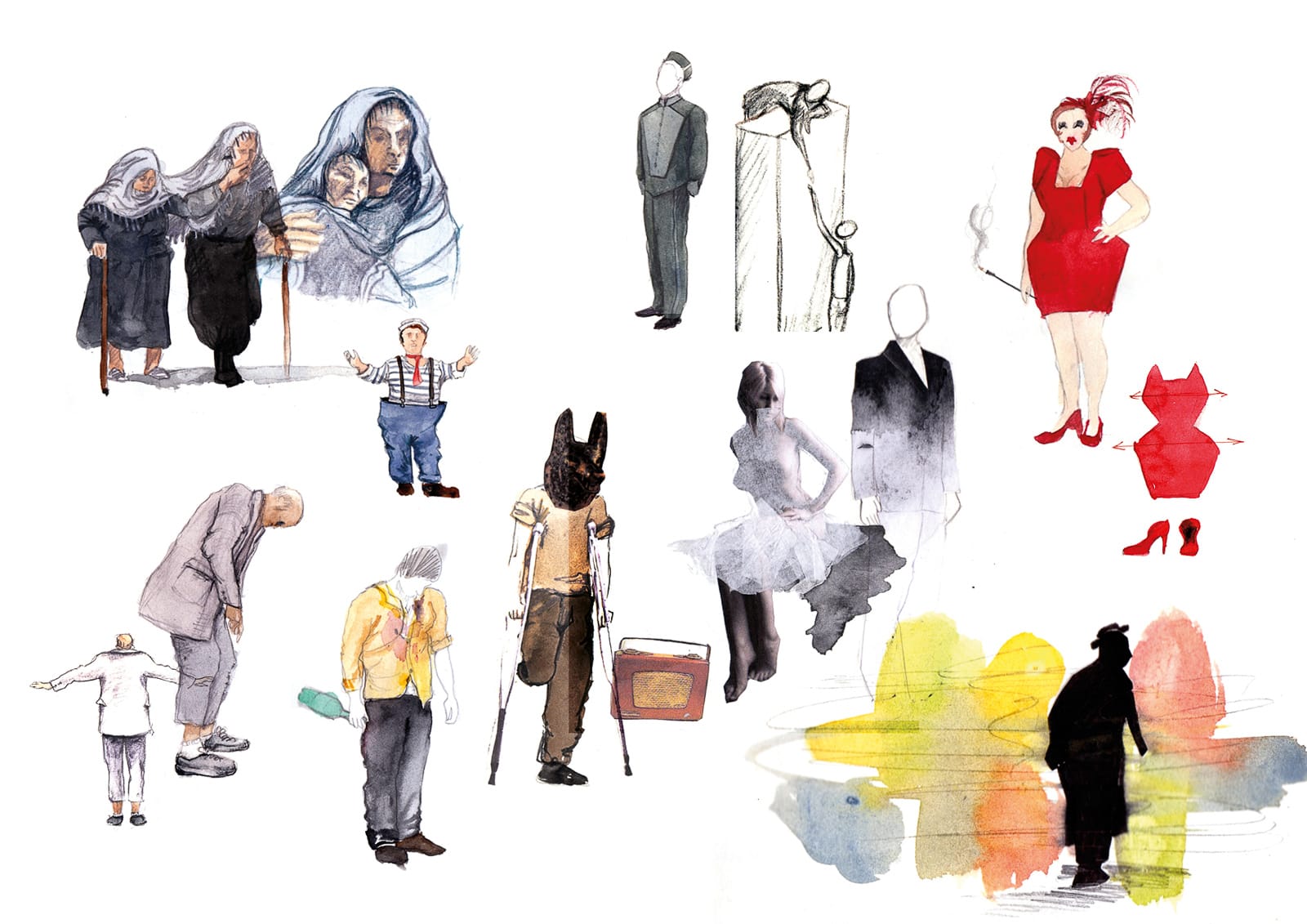 Scenographie Minetti croquis costume ®HermelineCarpentier