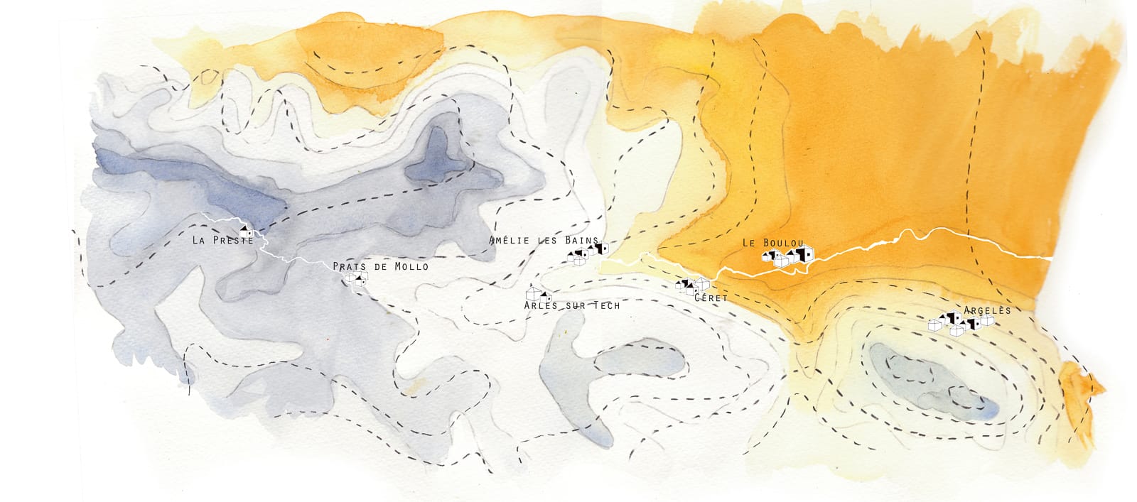 etude vallee du tech carte topographie géologie ®HermelineCarpentier